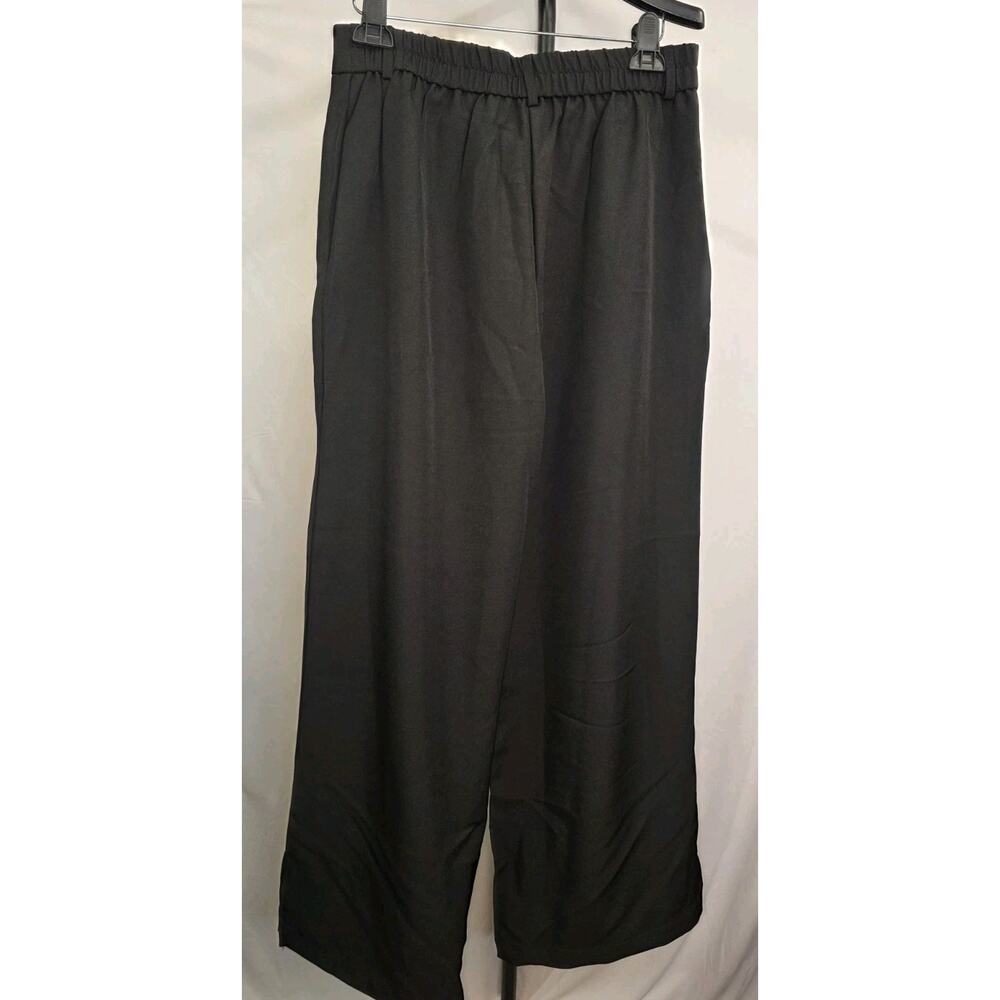 ZAFUL Pants Womens Size L Black Wide Leg Elastic Waist Side Pockets NWT - Picture 2 of 10